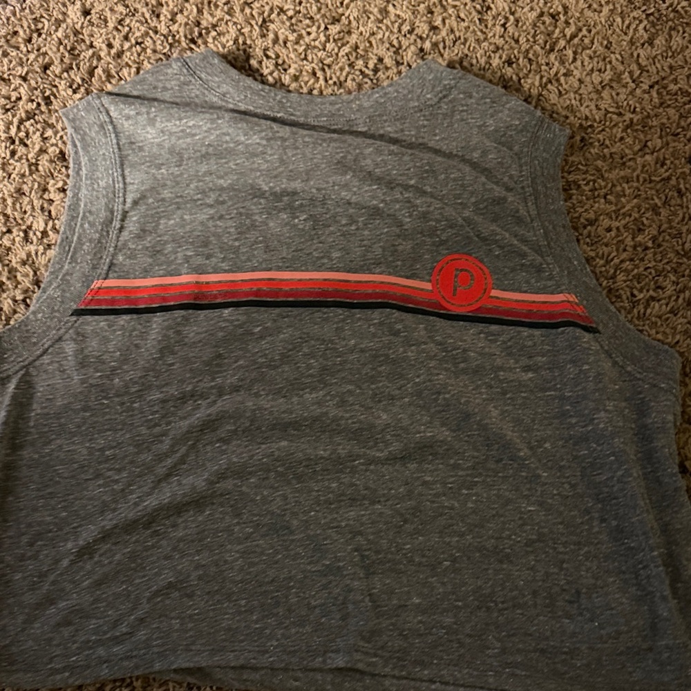 Spiritual Gangster Gray Tank Top with Red Stripe